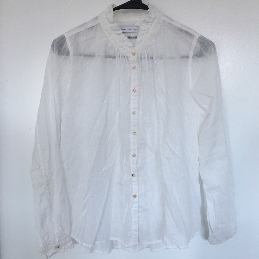 Button down sheer shirt